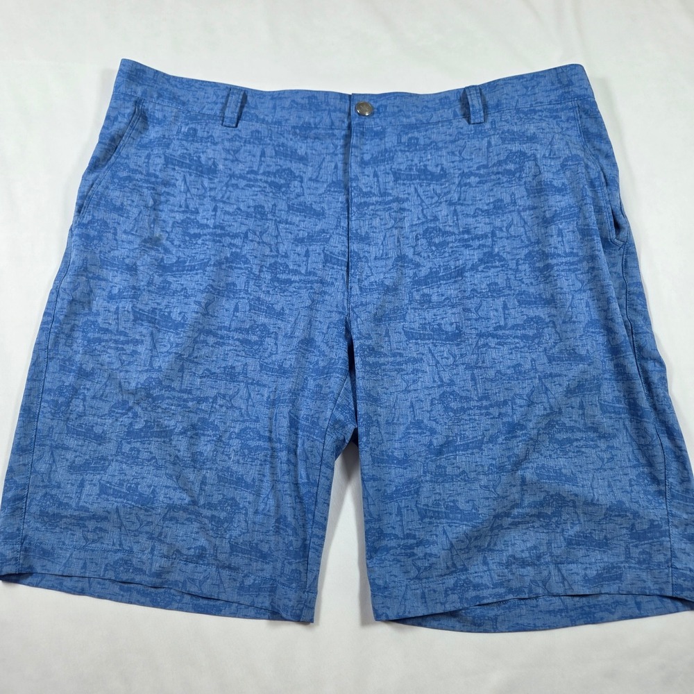 Peter Millar Crown Sport Mens Blue Nautical Sailboat Whale Golf Shorts Size 40